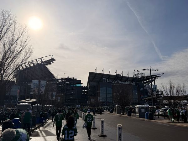 Walking up to Eagles stadium