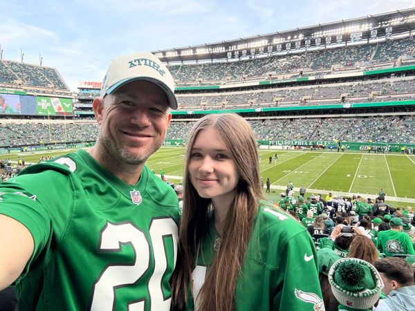 Sky and Korey at Eagles Game