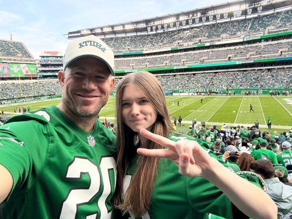 Sky and Korey at Eagles Game 2